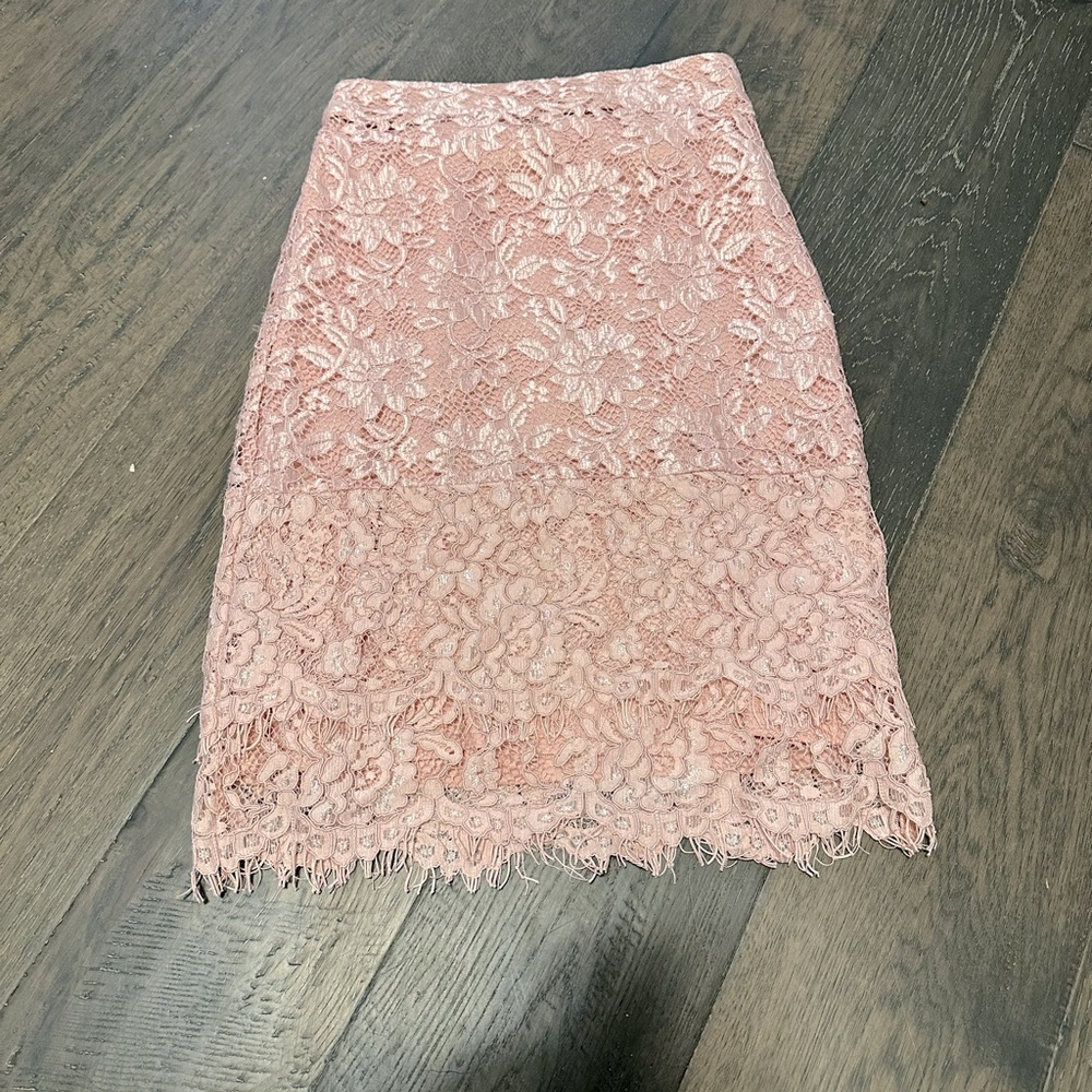 Mikarose pink lacey midi skirt